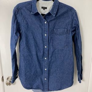 Theory Oversized Denim Button Up Shirt size S